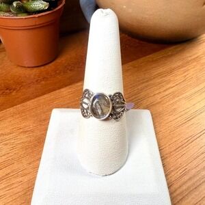 Blue Labradorite Ring - Size 8.5 - .925 Sterling Silver